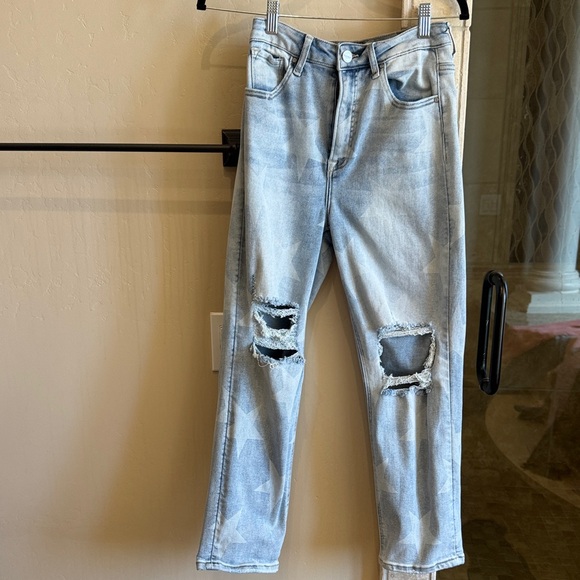 Risen Jeans Denim - Distressed Light Blue Jeans